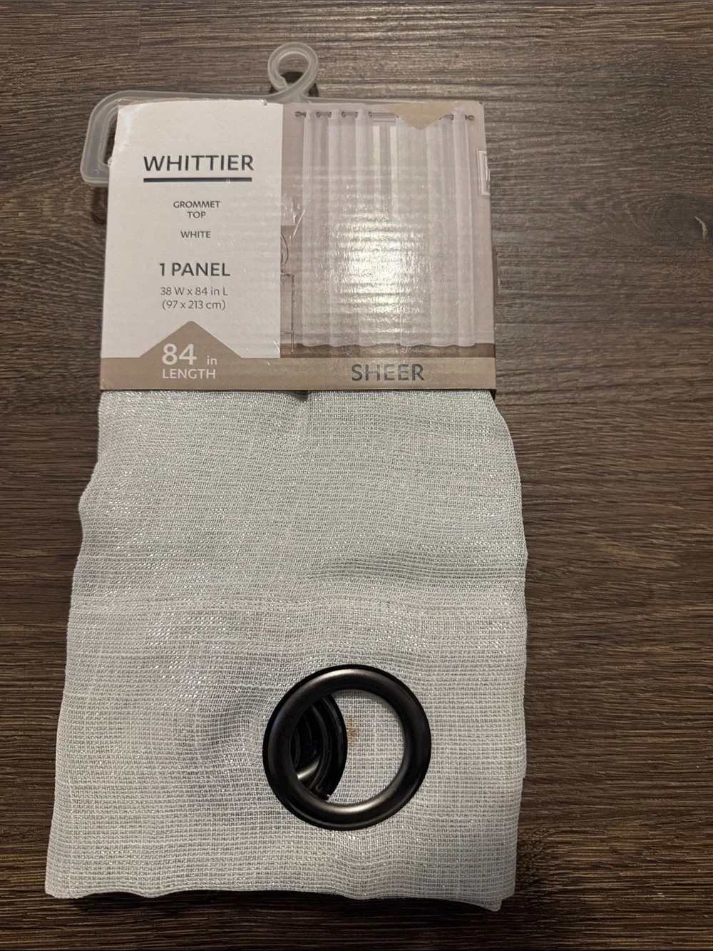 Whittier Sheer White Grommet Curtain Panel - 84